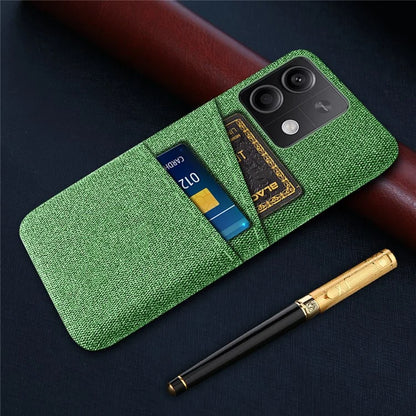 Hard PC+Cloth Phone Cover for Xiaomi Redmi Note 13 5G Case Dual Card Slot Protective Phone Case