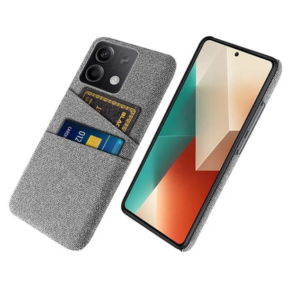 Hard PC+Cloth Phone Cover for Xiaomi Redmi Note 13 5G Case Dual Card Slot Protective Phone Case