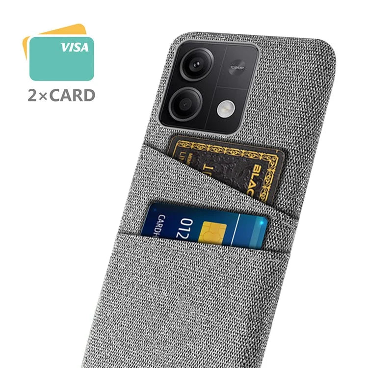 Hard PC+Cloth Phone Cover for Xiaomi Redmi Note 13 5G Case Dual Card Slot Protective Phone Case