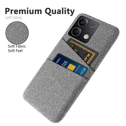 Hard PC+Cloth Phone Cover for Xiaomi Redmi Note 13 5G Case Dual Card Slot Protective Phone Case