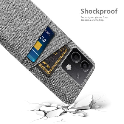 Hard PC+Cloth Phone Cover for Xiaomi Redmi Note 13 5G Case Dual Card Slot Protective Phone Case