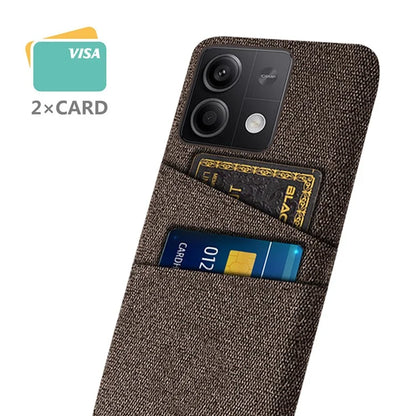 Hard PC+Cloth Phone Cover for Xiaomi Redmi Note 13 5G Case Dual Card Slot Protective Phone Case