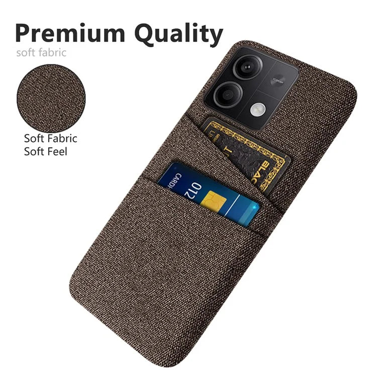 Hard PC+Cloth Phone Cover for Xiaomi Redmi Note 13 5G Case Dual Card Slot Protective Phone Case