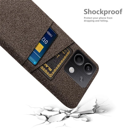 Hard PC+Cloth Phone Cover for Xiaomi Redmi Note 13 5G Case Dual Card Slot Protective Phone Case