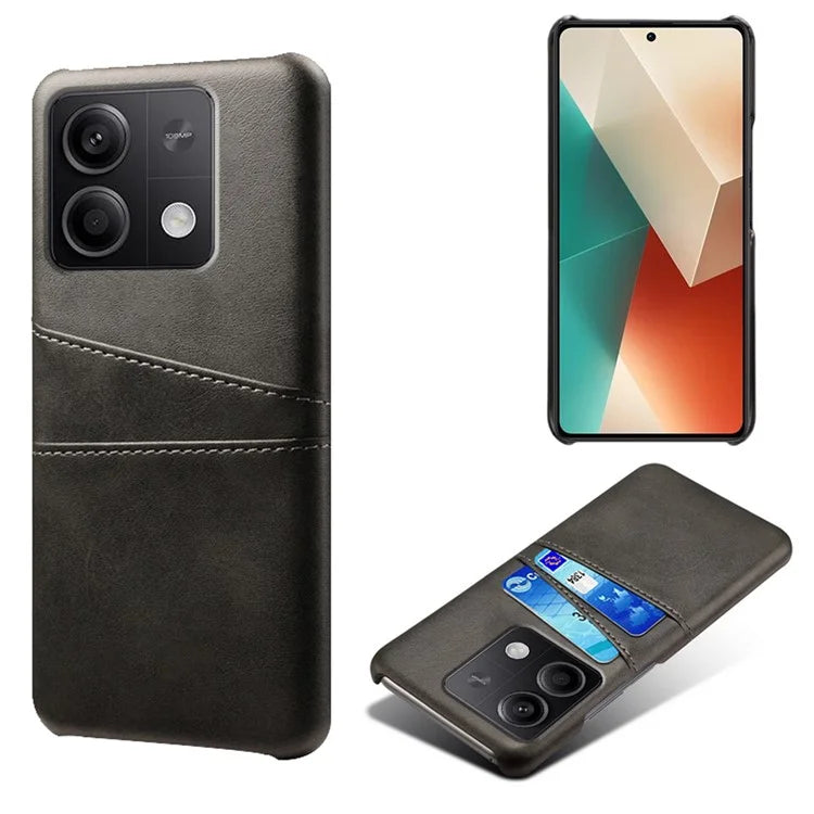 For Xiaomi Redmi Note 13 5G Case Dual Card Slots Shockproof Case PU+PC Slim Phone Case