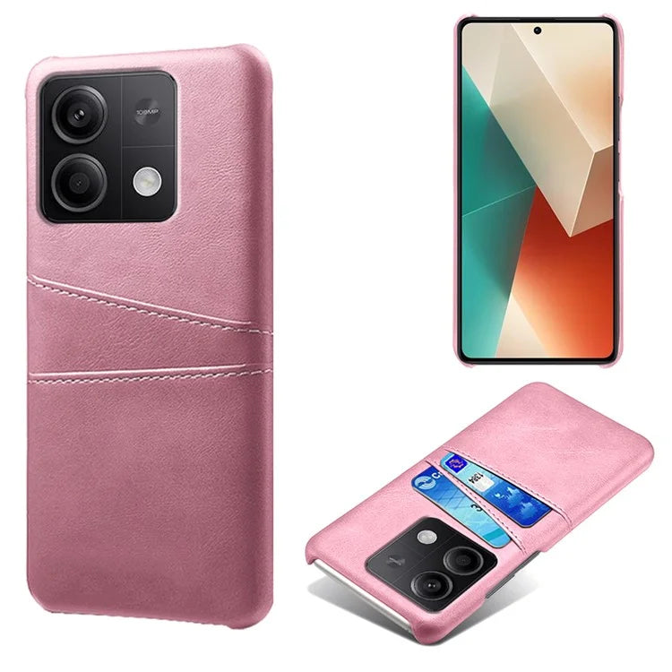 For Xiaomi Redmi Note 13 5G Case Dual Card Slots Shockproof Case PU+PC Slim Phone Case