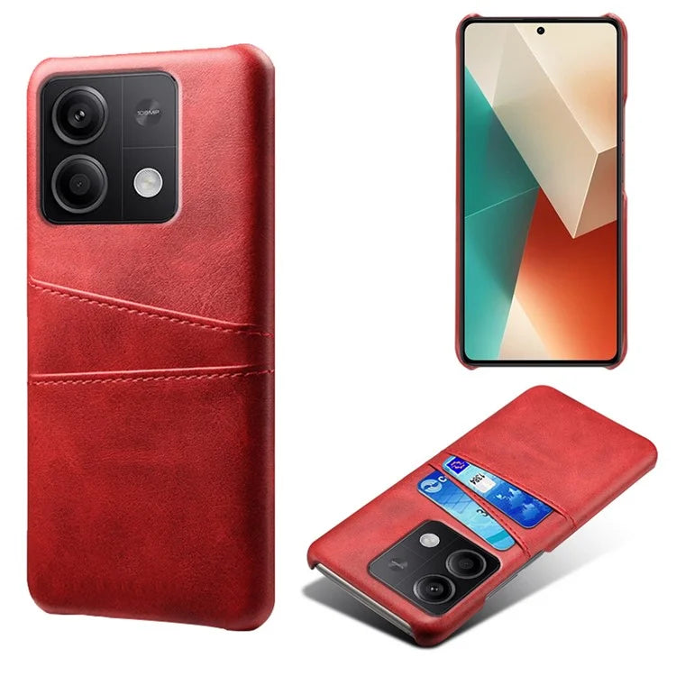 For Xiaomi Redmi Note 13 5G Case Dual Card Slots Shockproof Case PU+PC Slim Phone Case