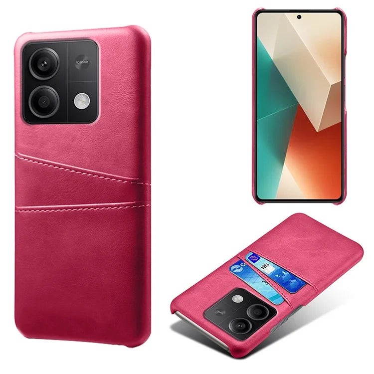 For Xiaomi Redmi Note 13 5G Case Dual Card Slots Shockproof Case PU+PC Slim Phone Case
