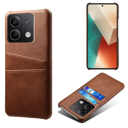 For Xiaomi Redmi Note 13 5G Case Dual Card Slots Shockproof Case PU+PC Slim Phone Case