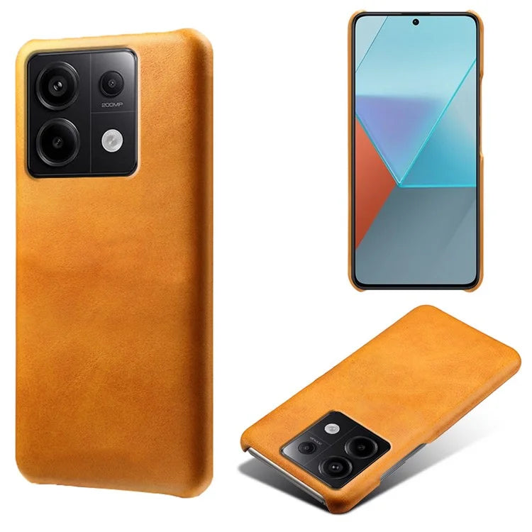 For Xiaomi Redmi Note 13 Pro 5G / Poco X6 5G Case Calf Texture Anti-Scratch PU+PC Phone Shell