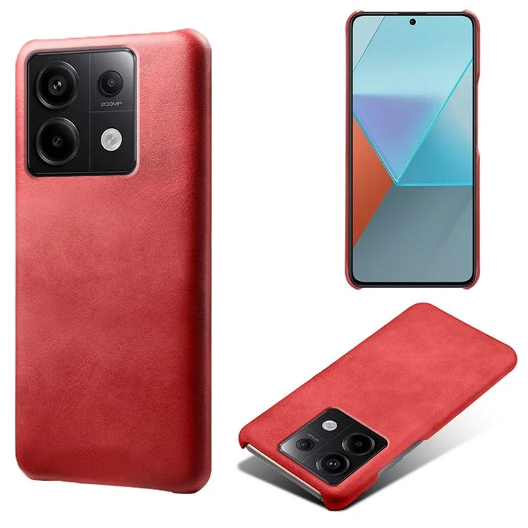 For Xiaomi Redmi Note 13 Pro 5G / Poco X6 5G Case Calf Texture Anti-Scratch PU+PC Phone Shell