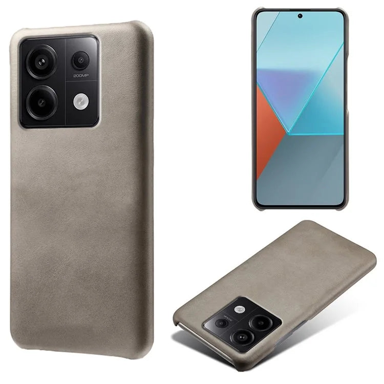 For Xiaomi Redmi Note 13 Pro 5G / Poco X6 5G Case Calf Texture Anti-Scratch PU+PC Phone Shell