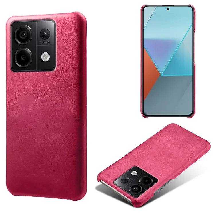 For Xiaomi Redmi Note 13 Pro 5G / Poco X6 5G Case Calf Texture Anti-Scratch PU+PC Phone Shell