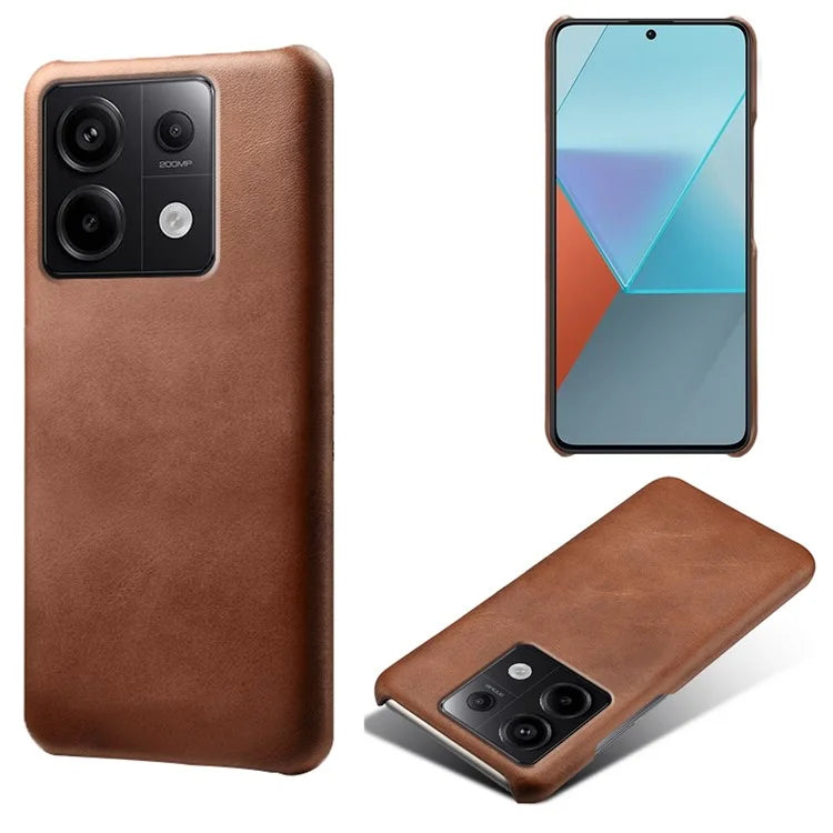 For Xiaomi Redmi Note 13 Pro 5G / Poco X6 5G Case Calf Texture Anti-Scratch PU+PC Phone Shell