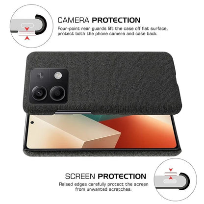Ultra-light Phone Cover for Xiaomi Redmi Note 13 5G Case Shockproof Cloth+PC Shell