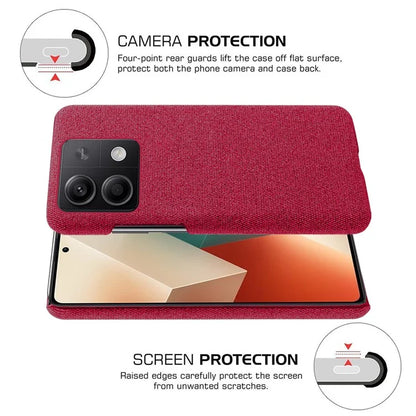 Ultra-light Phone Cover for Xiaomi Redmi Note 13 5G Case Shockproof Cloth+PC Shell