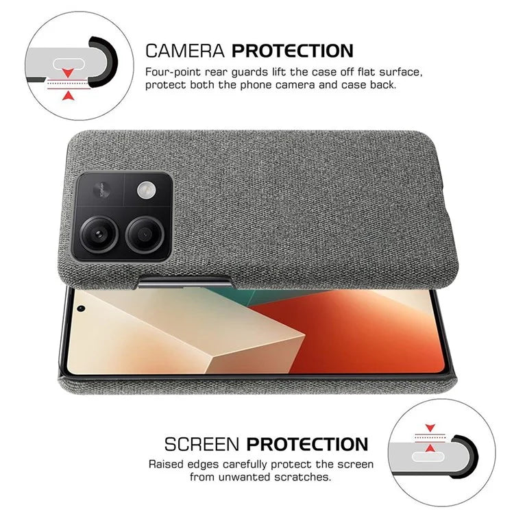 Ultra-light Phone Cover for Xiaomi Redmi Note 13 5G Case Shockproof Cloth+PC Shell