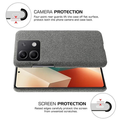 Ultra-light Phone Cover for Xiaomi Redmi Note 13 5G Case Shockproof Cloth+PC Shell