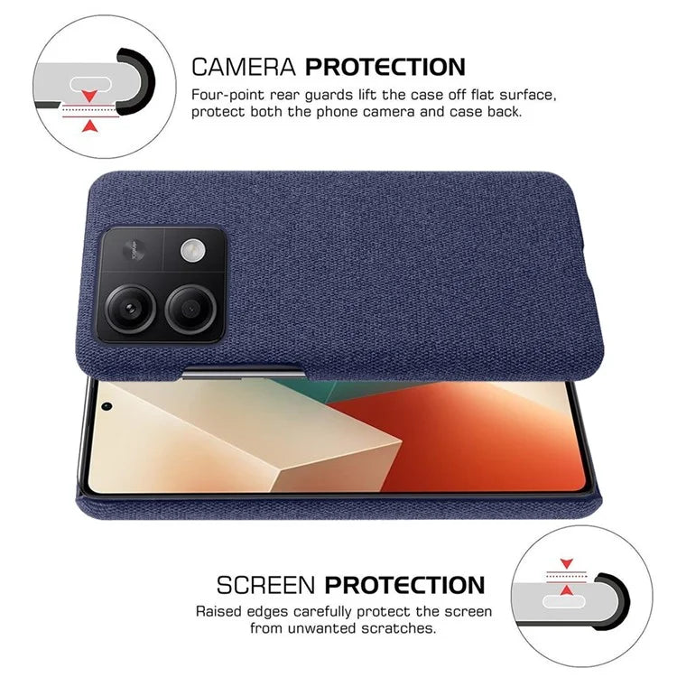 Ultra-light Phone Cover for Xiaomi Redmi Note 13 5G Case Shockproof Cloth+PC Shell