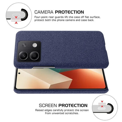 Ultra-light Phone Cover for Xiaomi Redmi Note 13 5G Case Shockproof Cloth+PC Shell