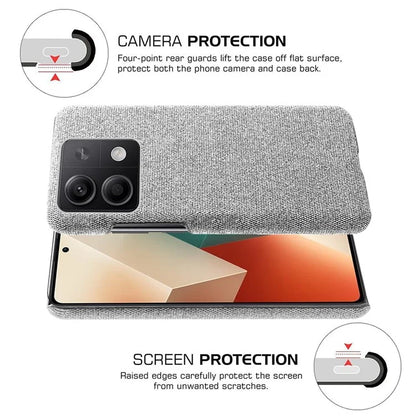 Ultra-light Phone Cover for Xiaomi Redmi Note 13 5G Case Shockproof Cloth+PC Shell