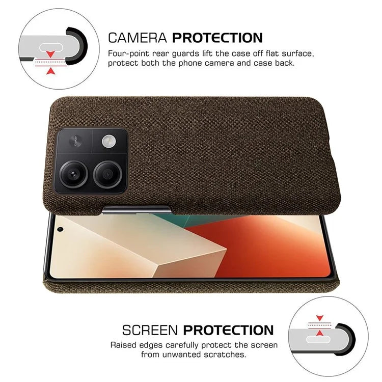 Ultra-light Phone Cover for Xiaomi Redmi Note 13 5G Case Shockproof Cloth+PC Shell