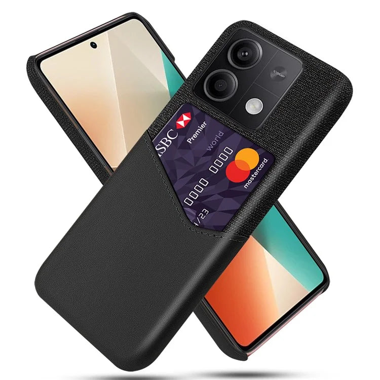 PU+PC Case for Xiaomi Redmi Note 13 5G Case Cloth Texture Phone Cover with Card Slot