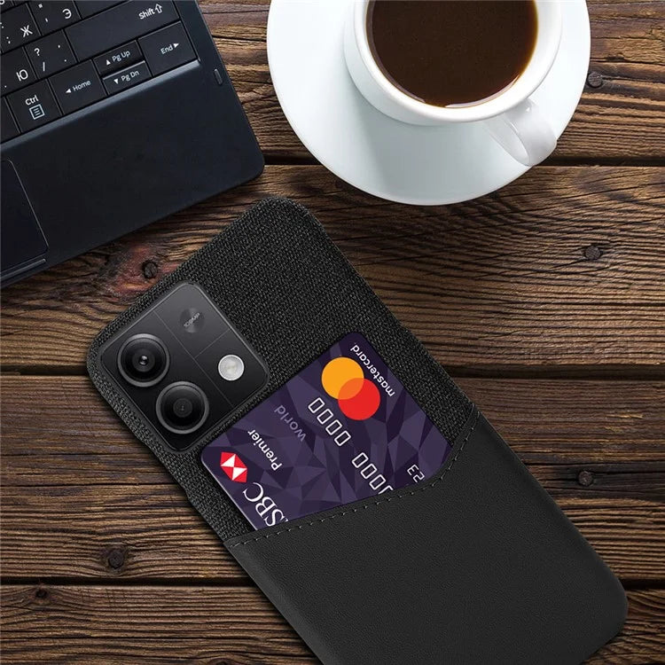 PU+PC Case for Xiaomi Redmi Note 13 5G Case Cloth Texture Phone Cover with Card Slot