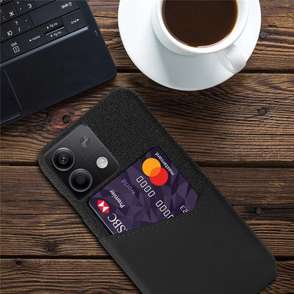 PU+PC Case for Xiaomi Redmi Note 13 5G Case Cloth Texture Phone Cover with Card Slot