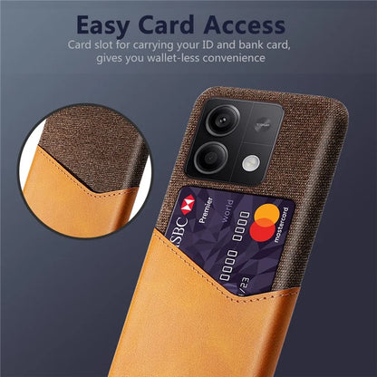 PU+PC Case for Xiaomi Redmi Note 13 5G Case Cloth Texture Phone Cover with Card Slot