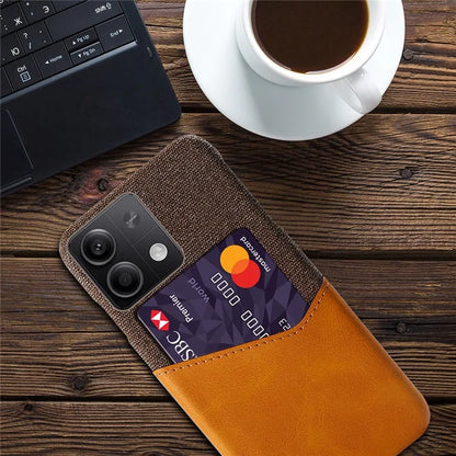 PU+PC Case for Xiaomi Redmi Note 13 5G Case Cloth Texture Phone Cover with Card Slot