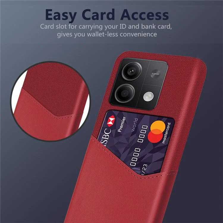 PU+PC Case for Xiaomi Redmi Note 13 5G Case Cloth Texture Phone Cover with Card Slot