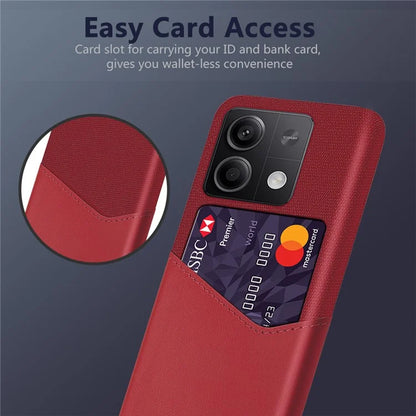 PU+PC Case for Xiaomi Redmi Note 13 5G Case Cloth Texture Phone Cover with Card Slot