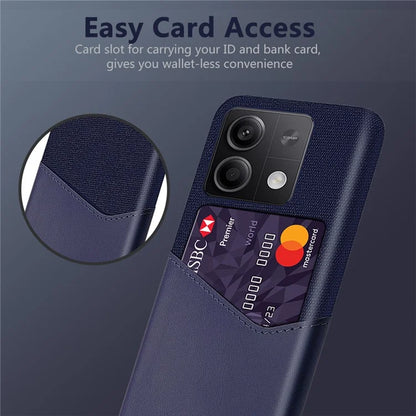 PU+PC Case for Xiaomi Redmi Note 13 5G Case Cloth Texture Phone Cover with Card Slot