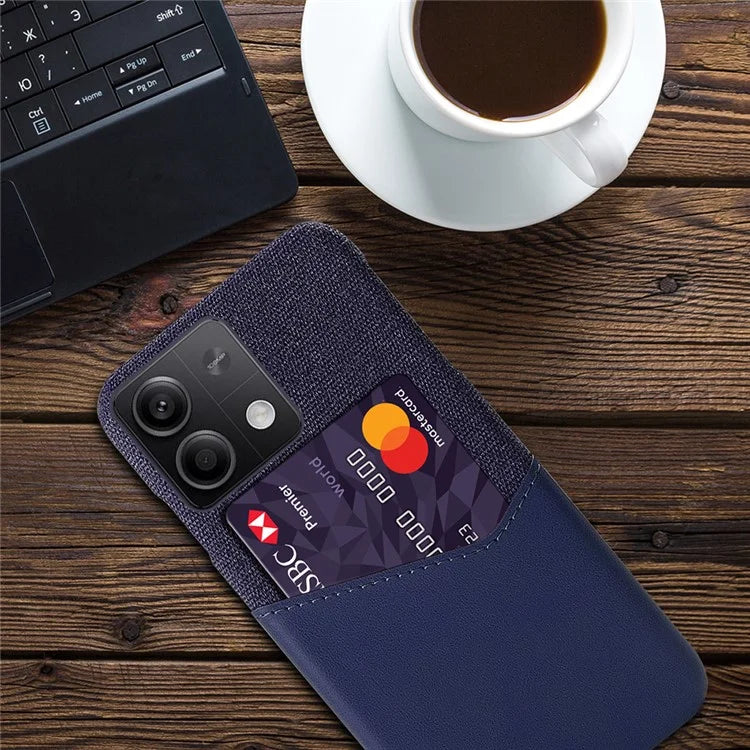 PU+PC Case for Xiaomi Redmi Note 13 5G Case Cloth Texture Phone Cover with Card Slot