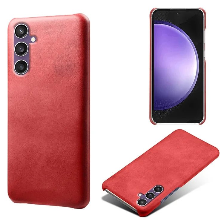 For Samsung Galaxy S23 FE Case PU Leather + PC Anti-Scratch Calf Texture Phone Cover