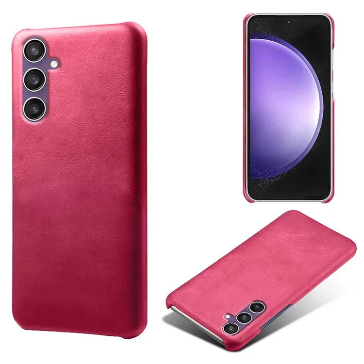 For Samsung Galaxy S23 FE Case PU Leather + PC Anti-Scratch Calf Texture Phone Cover