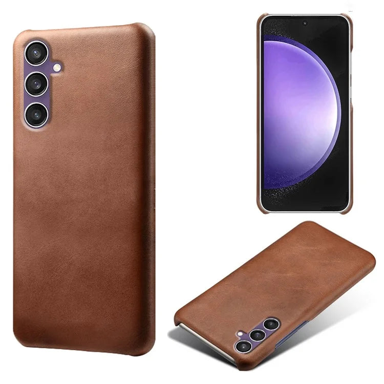For Samsung Galaxy S23 FE Case PU Leather + PC Anti-Scratch Calf Texture Phone Cover