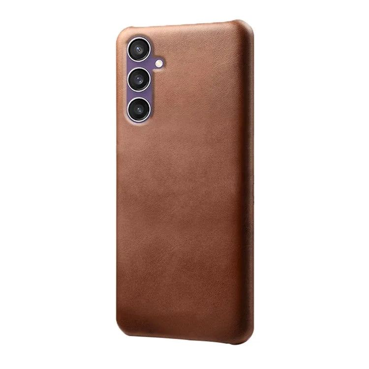 For Samsung Galaxy S23 FE Case PU Leather + PC Anti-Scratch Calf Texture Phone Cover
