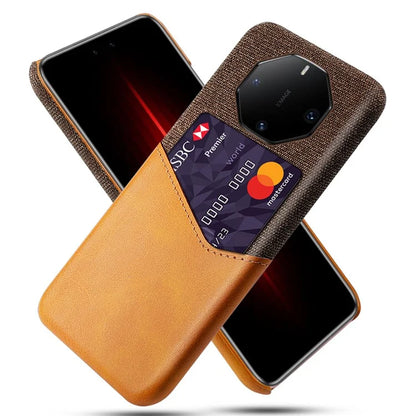 For Huawei Mate 60 RS Ultimate Case Cloth Texture PU Leather+PC Shockproof Phone Protector