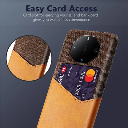 For Huawei Mate 60 RS Ultimate Case Cloth Texture PU Leather+PC Shockproof Phone Protector