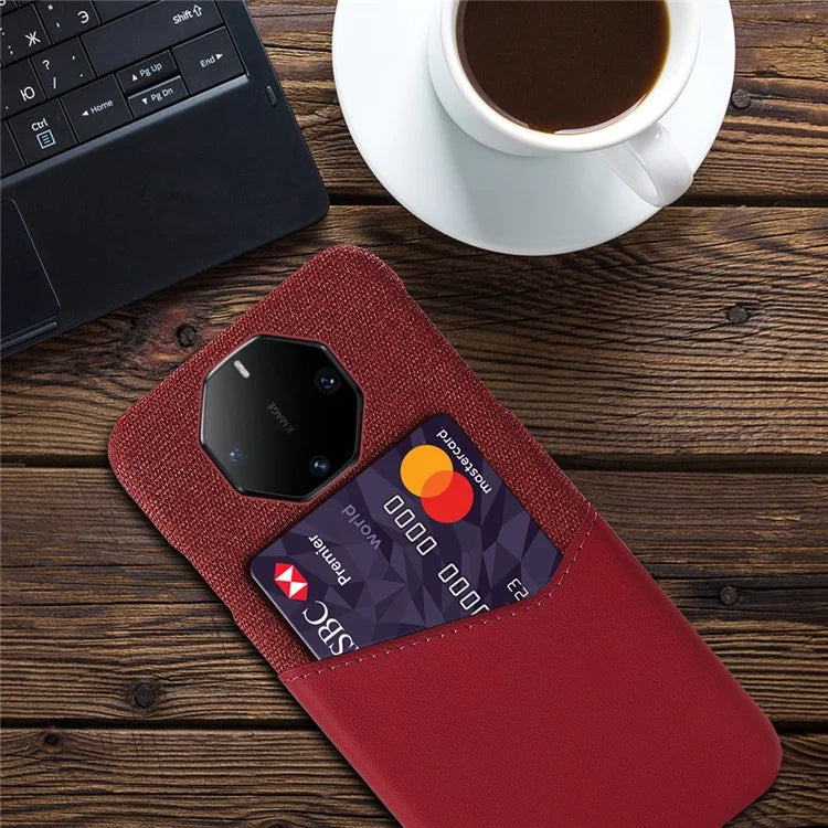 For Huawei Mate 60 RS Ultimate Case Cloth Texture PU Leather+PC Shockproof Phone Protector