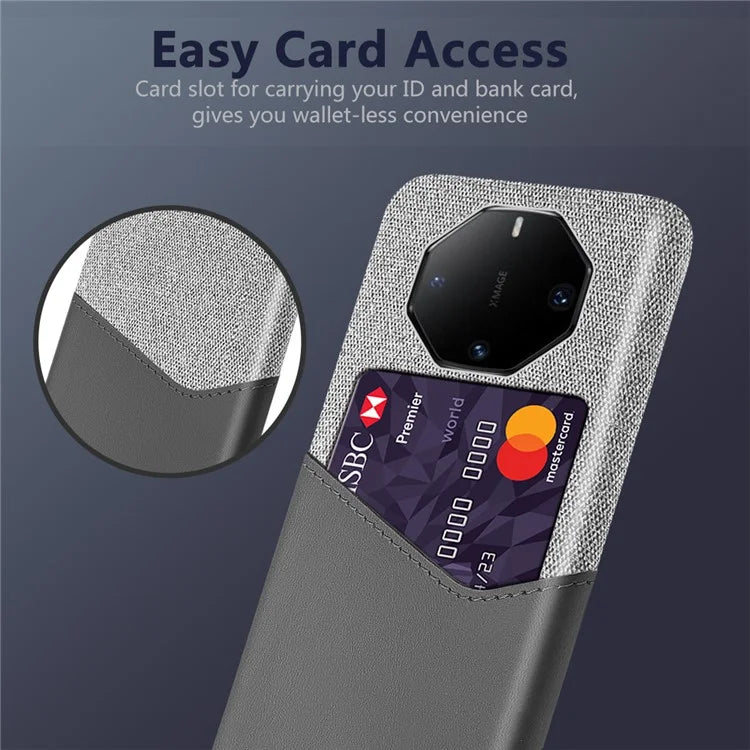 For Huawei Mate 60 RS Ultimate Case Cloth Texture PU Leather+PC Shockproof Phone Protector