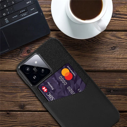 Cloth Texture Phone Case for Xiaomi 14 Protective Cover Shockproof PU+PC Phone Shell