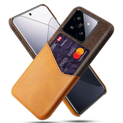 Cloth Texture Phone Case for Xiaomi 14 Protective Cover Shockproof PU+PC Phone Shell