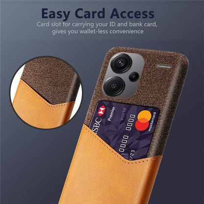Cloth Texture Phone Case for Xiaomi 14 Protective Cover Shockproof PU+PC Phone Shell