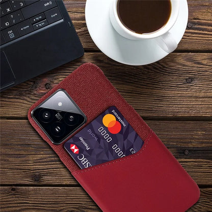 Cloth Texture Phone Case for Xiaomi 14 Protective Cover Shockproof PU+PC Phone Shell