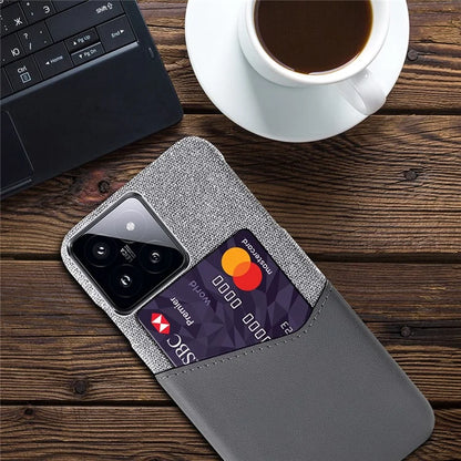 Cloth Texture Phone Case for Xiaomi 14 Protective Cover Shockproof PU+PC Phone Shell