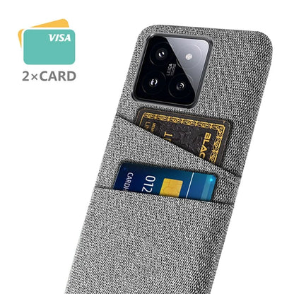 For Xiaomi 14 Pro Anti-Scratch Phone Cover Dual Card Slots Hard PC Coated Cloth Phone Case
