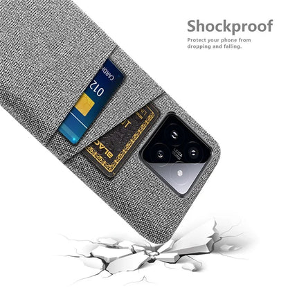 For Xiaomi 14 Pro Anti-Scratch Phone Cover Dual Card Slots Hard PC Coated Cloth Phone Case